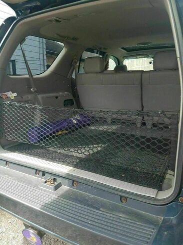 Rear Trunk Organizer Cargo Net for Toyota Sequoia 2001-2007 – Envelope Style Cargo Net for SUV – Black Color – Premium Mesh Elastic Car Trunk Organizer Vehicle Carrier Storage in Saudi Arabia