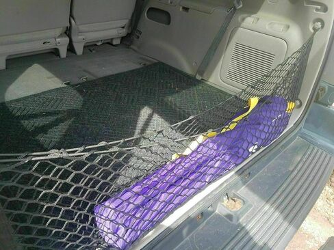 Rear Trunk Organizer Cargo Net for Toyota Sequoia 2001-2007 – Envelope Style Cargo Net for SUV – Black Color – Premium Mesh Elastic Car Trunk Organizer Vehicle Carrier Storage in Saudi Arabia
