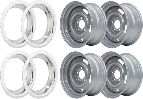 GM Style 15 Inch Rally Wheel, 5 on 4.75 Inch BP & Beauty Rings in Saudi Arabia