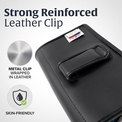 Turtleback Premium Nylon Phone Holster for iPhone 16 Pro Max, 15 Pro Max, 14 Pro Max, 13 Pro Max – Black Phone Belt Holder Fits Slim Cases – with Exclusive Metal Belt Clip, Magnetic Closure in Saudi Arabia