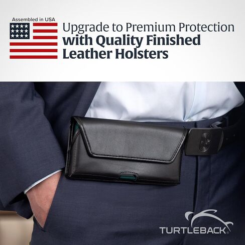 Turtleback Premium Nylon Phone Holster for iPhone 16 Pro Max, 15 Pro Max, 14 Pro Max, 13 Pro Max – Black Phone Belt Holder Fits Slim Cases – with Exclusive Metal Belt Clip, Magnetic Closure in Saudi Arabia