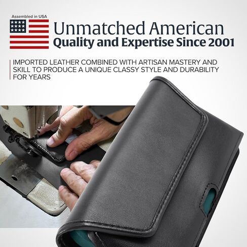 Turtleback Premium Nylon Phone Holster for iPhone 16 Pro Max, 15 Pro Max, 14 Pro Max, 13 Pro Max – Black Phone Belt Holder Fits Slim Cases – with Exclusive Metal Belt Clip, Magnetic Closure in Saudi Arabia