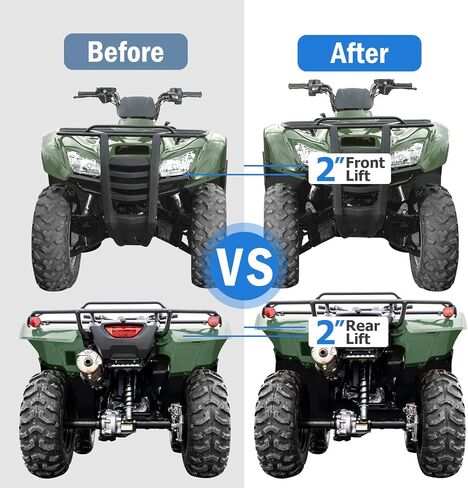 Wsays 2 "مصعد المصعد الأمامي والخلفي متمثل مع Honda Rancher 420 2007-2013 فقط قم بتناسب المحور الخلفي المستقيم فقط in Saudi Arabia