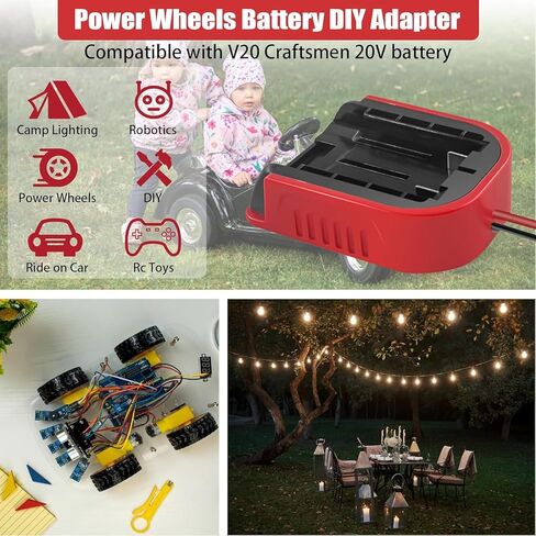 عبوتان من عجلة الطاقة لمحول البطارية Kobalt 24V Max، لمجموعة محولات DIY لعجلات الطاقة مع الصمامات وسلك 14AWG ومفتاح التحكم يستخدم للركوب بنفسك على السيارات، وألعاب RC المعدلة، وشاحنة Rc، والروبوتات in Saudi Arabia