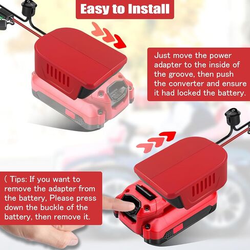 عبوتان من عجلة الطاقة لمحول البطارية Kobalt 24V Max، لمجموعة محولات DIY لعجلات الطاقة مع الصمامات وسلك 14AWG ومفتاح التحكم يستخدم للركوب بنفسك على السيارات، وألعاب RC المعدلة، وشاحنة Rc، والروبوتات in Saudi Arabia