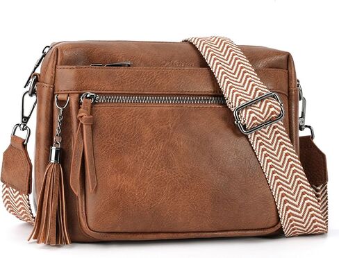 أكياس Meitrue Crossbody للنساء ، محفظة Crossbody Leather Leather Leather Leady Multi Counter Counter Bass مع شرابة in Kuwait