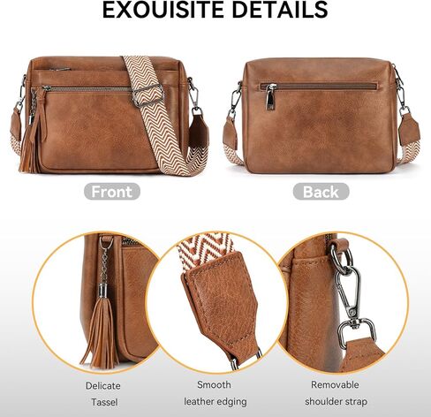 أكياس Meitrue Crossbody للنساء ، محفظة Crossbody Leather Leather Leather Leady Multi Counter Counter Bass مع شرابة in Kuwait