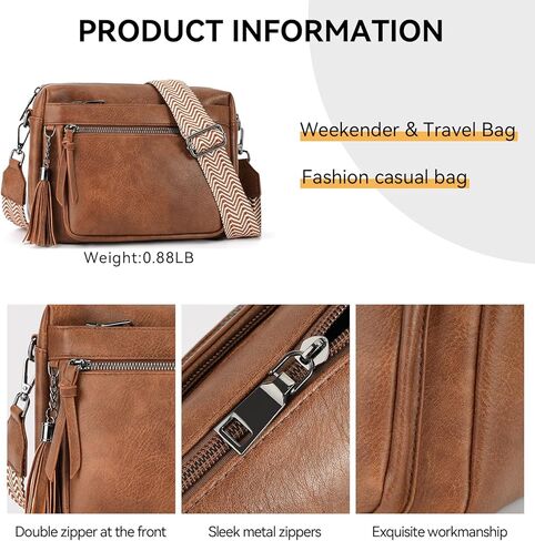 أكياس Meitrue Crossbody للنساء ، محفظة Crossbody Leather Leather Leather Leady Multi Counter Counter Bass مع شرابة in Kuwait