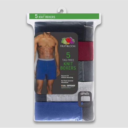 Fruit Of The Loom Mens Knit Boxers 5 Pack, S, Assorted in Saudi Arabia