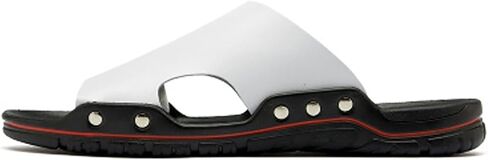 Men'S Leather Rivet Flat Slide Sandals Fashion Round Open Toe Slip-On Soft Sole Beach Sandals Summer Casual Vacation Party Male Sandals in Kuwait