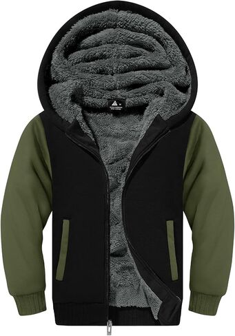 V VALANCH الأولاد هوديي زمم الصوف مبطن سترة دافئة شيربا مقنعين بلوزات للبنين بنات 6-15 سنة in Kuwait