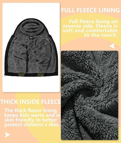 V VALANCH الأولاد هوديي زمم الصوف مبطن سترة دافئة شيربا مقنعين بلوزات للبنين بنات 6-15 سنة in Kuwait