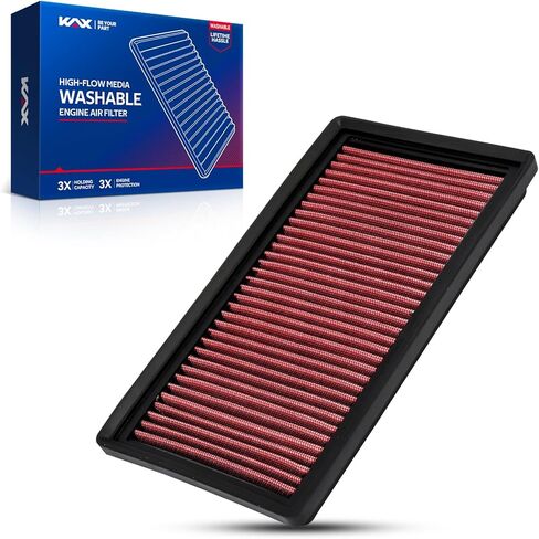 KAX Premium Engine Air Filter, GAF005 (CA10013) Replacement for Acura, Honda Models | MDX 2007-2009, Odyssey 2005-2010, Pilot 2009-2015, 200% Longer Life in Saudi Arabia