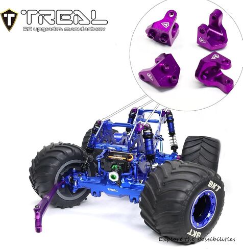 TREAL Aluminium 7075 SHOCK MUTTS Set (4) لـ 1/18 MINI LMT Monster Truck Brackets (Green) in Saudi Arabia