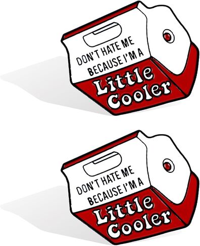 2Pcs Funny Enamel Pins Cartoon Little Cooler Design Red Cute Brooch Pins for Backpacks Badges Lapel Bag Metal Novelty Hat Pins Accessory for Men Women Girls Kids in Saudi Arabia