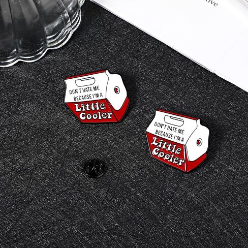 2Pcs Funny Enamel Pins Cartoon Little Cooler Design Red Cute Brooch Pins for Backpacks Badges Lapel Bag Metal Novelty Hat Pins Accessory for Men Women Girls Kids in Saudi Arabia