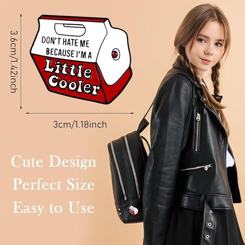 2Pcs Funny Enamel Pins Cartoon Little Cooler Design Red Cute Brooch Pins for Backpacks Badges Lapel Bag Metal Novelty Hat Pins Accessory for Men Women Girls Kids in Saudi Arabia