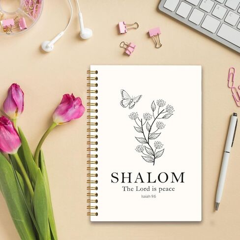 Wildflower Bible Spiral Journaling Notebooks for Women Girls School Teen Isaiah 9:6 Christian Spiral Notebooks Journal The Lord is Peace 80 Sheets 5.8x8.3 in Kuwait