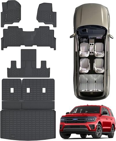 Floor Mats & Cargo Liner for Kia Soul 2025 2024-2020 All Weather Protection TPE Rubber Floor Liners Full Set Automotive Mat Accessories, Black (Only Fits Upper Floor of The Trunk) in Kuwait