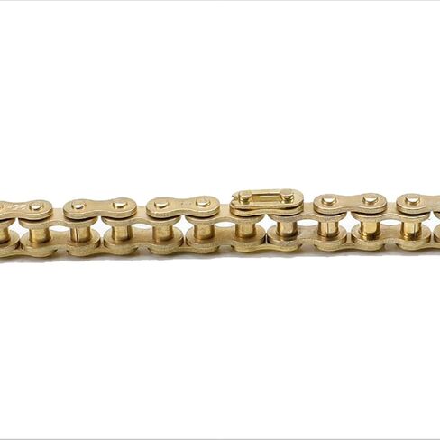 25H 136 Links Motorcycle Drive Chain with Spare Master Link 136 Pins Gold for 47cc 49cc 2 Stroke Scooter Dirt Bike Pocket Bike Mini Bike Minimoto Kids ATV UTV Quad Go Kart Buggy in Saudi Arabia
