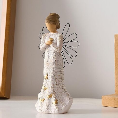 NAN ZAI NAN FANG Sympathy Angel Figurines for Loss of Loved Ones Angel Statues Home Decor Serenity Prayer Gifts for Women Resin Sculpted Hand-Painted Figure Bereavement Gift Idea Praying Hands Statue in Kuwait