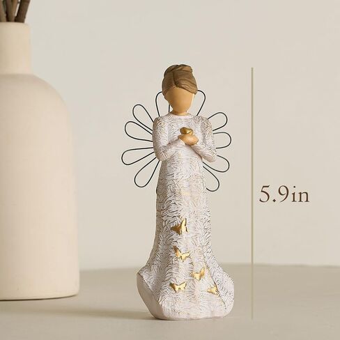 NAN ZAI NAN FANG Sympathy Angel Figurines for Loss of Loved Ones Angel Statues Home Decor Serenity Prayer Gifts for Women Resin Sculpted Hand-Painted Figure Bereavement Gift Idea Praying Hands Statue in Kuwait