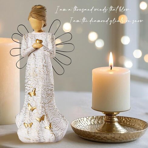 NAN ZAI NAN FANG Sympathy Angel Figurines for Loss of Loved Ones Angel Statues Home Decor Serenity Prayer Gifts for Women Resin Sculpted Hand-Painted Figure Bereavement Gift Idea Praying Hands Statue in Kuwait