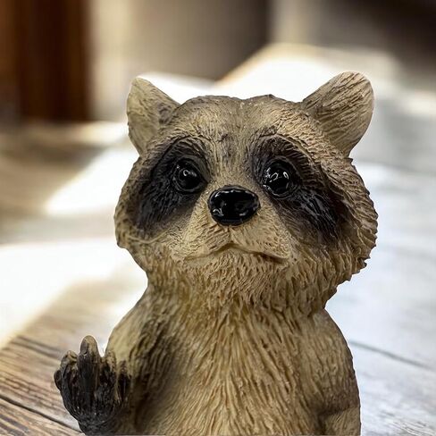 Top Brass Rude Raccoon Figurine - Flipping The Bird/Giving The Middle Finger Whimsical Desk Décor, Funny Novelty Gag Gift in Saudi Arabia