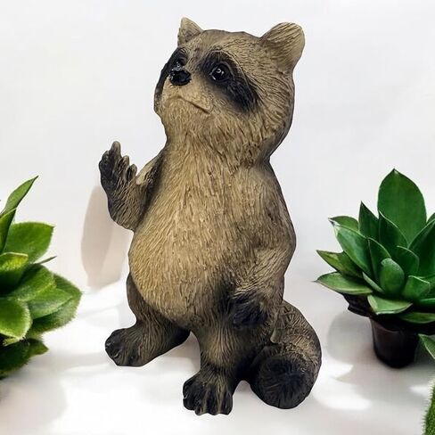 Top Brass Rude Raccoon Figurine - Flipping The Bird/Giving The Middle Finger Whimsical Desk Décor, Funny Novelty Gag Gift in Saudi Arabia