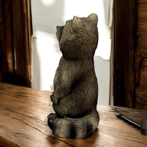 Top Brass Rude Raccoon Figurine - Flipping The Bird/Giving The Middle Finger Whimsical Desk Décor, Funny Novelty Gag Gift in Saudi Arabia