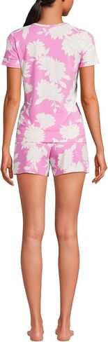 Lands' End Women's Knit Pajama Short Set Short Sleeve T-Shirt and Shorts in Saudi Arabia