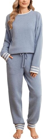 Snuggle SAC Ultra Soft Women's Pajama pajama مجموعة microfiber knated الأكمام الطويلة PJS in Kuwait