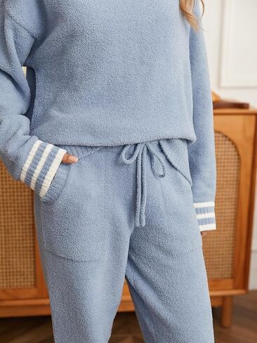 Snuggle SAC Ultra Soft Women's Pajama pajama مجموعة microfiber knated الأكمام الطويلة PJS in Kuwait
