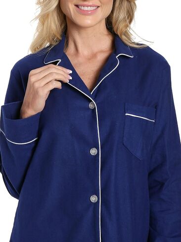 Twin Boat Womens 100% Cotton Flannel Pajama Sleepwear Set in Kuwait