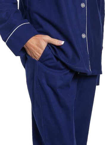 Twin Boat Womens 100% Cotton Flannel Pajama Sleepwear Set in Kuwait
