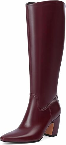 Oiamenne Wide Calf Knee High Boots Women Square Toe Chunky Heel Boots | Stable Block Heel, Easy Side Zipper, Roomy Wide Calf Shaft, Tall boots for Fall and Winter Outfits in Saudi Arabia