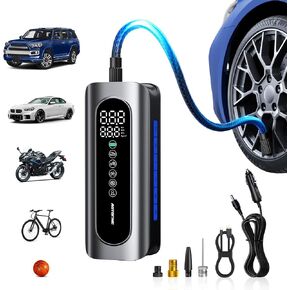 ضاغط الهواء المحمول في إطار Autoone - 4x أسرع 150psi مضخة هواء اللاسلكي مع مقياس ضغط الإطارات الرقمية ، محول طاقة السيارة 12 فولت - للسيارة ، دراجة نارية ، دراجة ، الكرة والمزيد in Kuwait