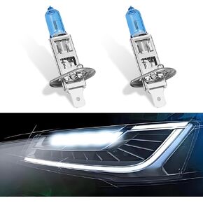 2PCS Car H1 Halogen Bulbs, 12V 100W Car Xenon Light Bulb Headlight Bulbs, Super Bright High Beam, Low Beam and Fog Replacement Bulb, Universal for Most Car Truck Van SUV in Saudi Arabia