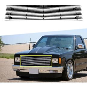Chrome Front Grill fits 1982-1990 Chevy S10 Pickup Blazer GMC S15 Jimmy Solid Aluminum Main Upper Billet Grille Insert Polished in Saudi Arabia