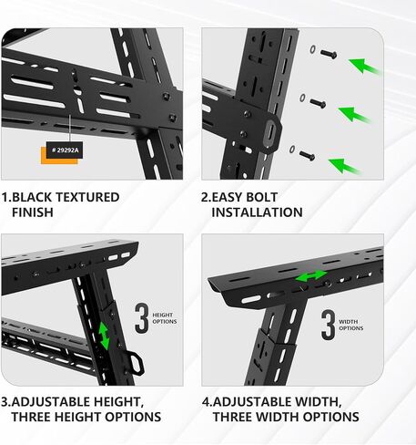 Adjustable 14.5-17.3" High Truck Bed Racks with LED Lights Ladder Rack Compatible for Ford F-Series/Ram/Silverado/Sierra/Tacoma/Tundra/Gladiator JT/Colorado/Canyon/Titan/Frontier Cargo Carrier in Kuwait