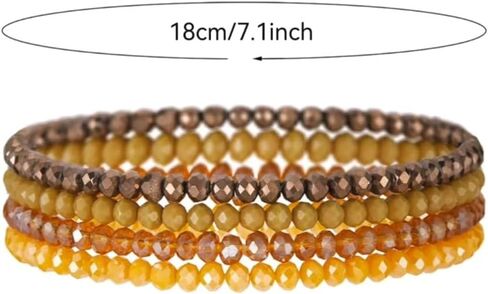 Boho ملونة قابلة للتكديس حبات زجاجية تمتد الأساور متعددة الطبقات للنساء المجوهرات البوهيمية in Saudi Arabia