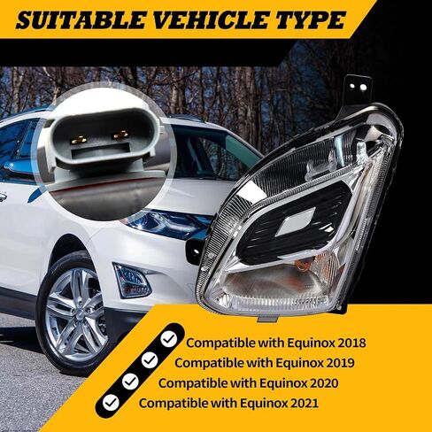 Bumper Left Side Turn Signal Light Assembly Compatible with Equinox 2018-2021 w/o Fog Lamp 84226250 (Left) in Saudi Arabia