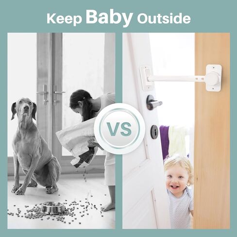 Inaya Baby Proofing Door Knob Cover (4 Pack) - Prevent Children from Opening Doors, Fit Most Round Knobs - Door Knob Safety Cover for Kids, Child Proof Door Lock, Child Proof Door Locks - White in Saudi Arabia