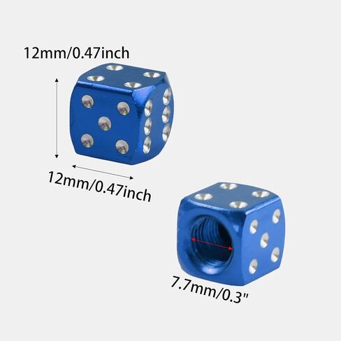 4PCS Dice Style Tire Valve Stem Caps, Universal Aluminum Alloy Dustproof Tire Valve Stem Covers for Cars, SUVs, Trucks, Motorcycles, Bicycles(Red) in Saudi Arabia