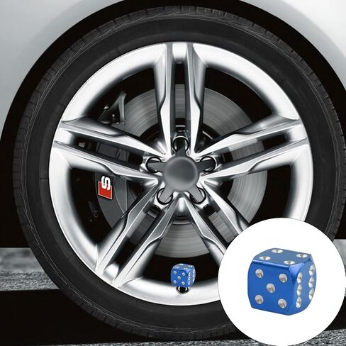 4PCS Dice Style Tire Valve Stem Caps, Universal Aluminum Alloy Dustproof Tire Valve Stem Covers for Cars, SUVs, Trucks, Motorcycles, Bicycles(Red) in Saudi Arabia