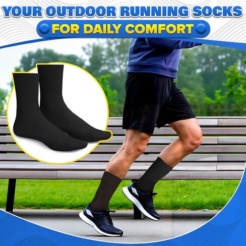 10 Pairs Crew Socks & Ankle Socks for Men Black & White Size 6-11 with Heel Padding for Everyday Use in Kuwait