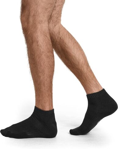 الجوارب الجوارب للرجال في Jockey Men Men Men Alling Cotton Sock Low Cut Sock - 8 Pack ، Black ، 7-12 in Saudi Arabia