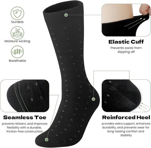 Wildarms Mens Dress Socks, 5 Pack Soft Breathable Viscose from Bamboo Rayon Sock, Classic Mid Calf Socks for Men in Saudi Arabia