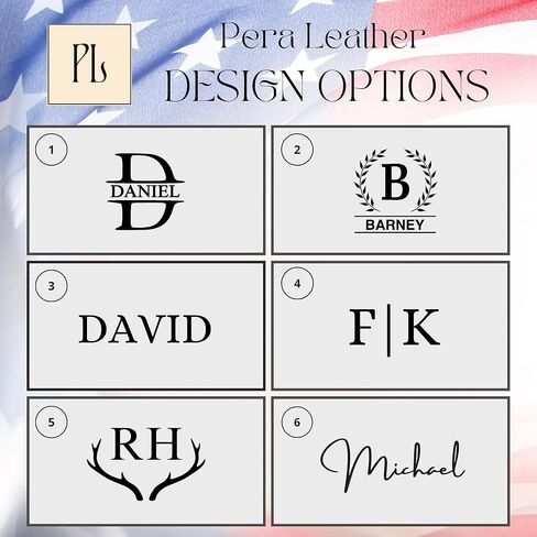 Personalized Leather Wallet for Men – Engraved Name or Initial, Custom Monogram in 5 Colors & 6 Designs – Ideal Gift for Husband, Dad, Boyfriend, Wedding, Anniversary, or Birthday, Gifts for Man in Saudi Arabia