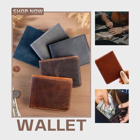 Personalized Leather Wallet for Men – Engraved Name or Initial, Custom Monogram in 5 Colors & 6 Designs – Ideal Gift for Husband, Dad, Boyfriend, Wedding, Anniversary, or Birthday, Gifts for Man in Saudi Arabia